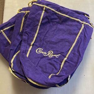 Lot of 10 Crown Royal Bags Drawstring Velvet Felt Bag Pouch Holder Liquor